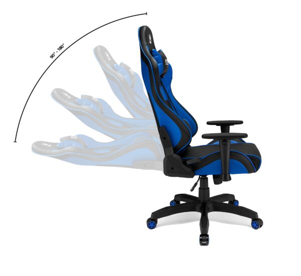 niebieski fotel gamingowy imba emperor rozłożony