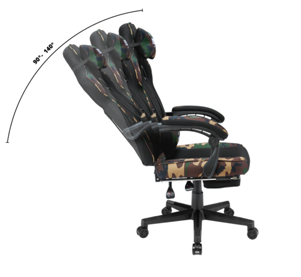 materiałowy moro fotel gamingowy imba emperor rozłożony