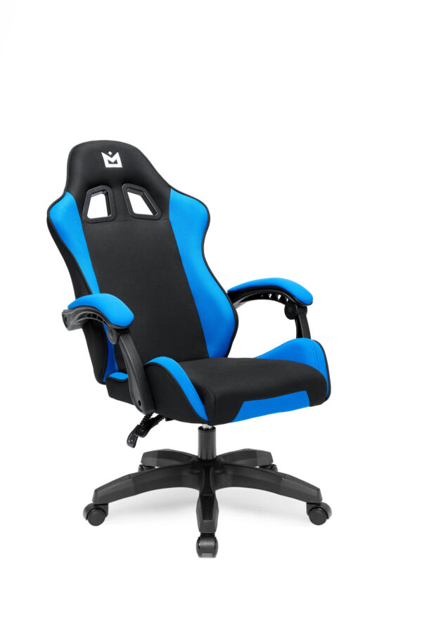 niebieski materiałowy fotel gamingowy imba strider